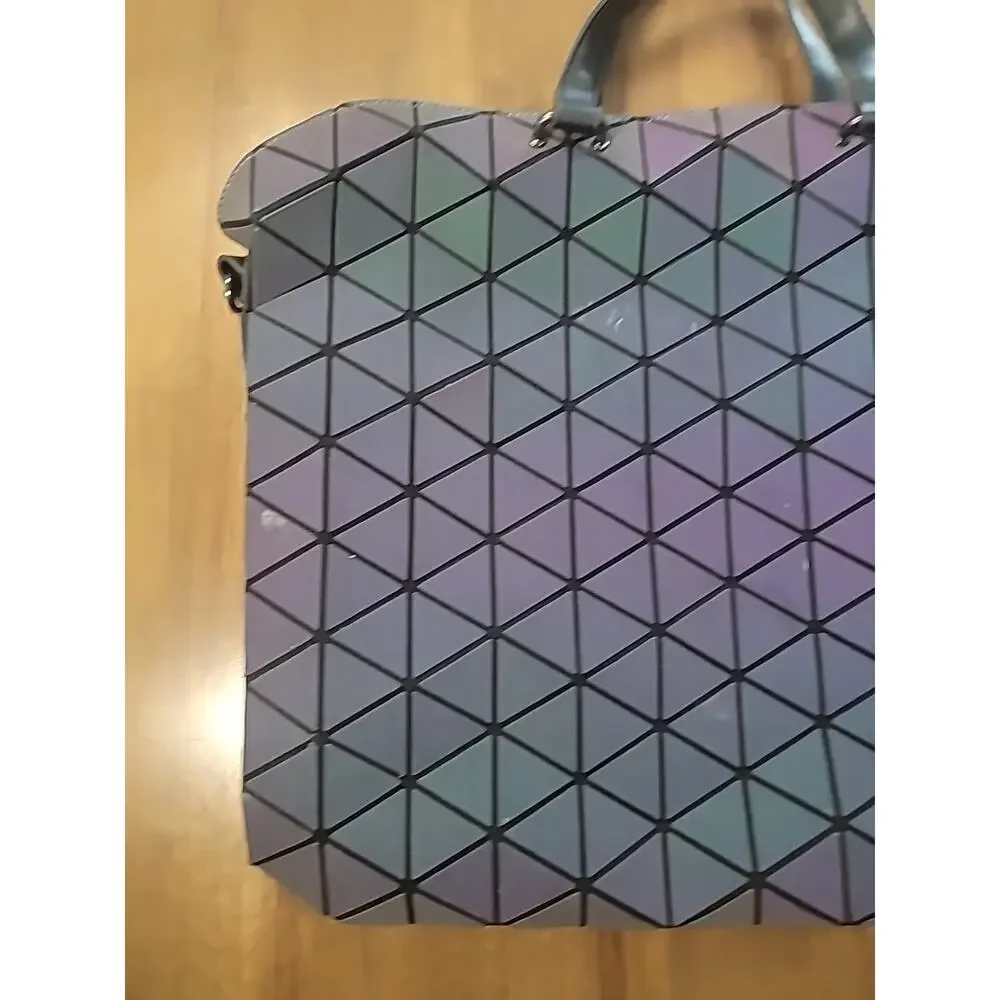 Luxshe Color Changing Prism Holographic Laptop Bag Futuristic Avante Garde Geo